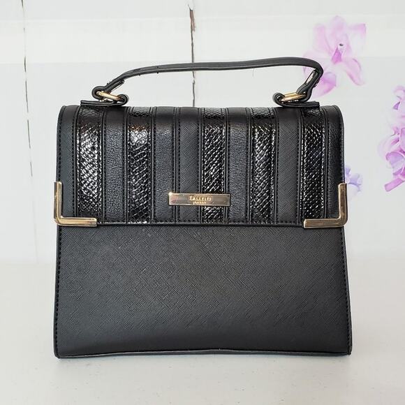 Dune London Embossed Patent Folded Front Vegan Leather Satchel Bag - Picture 10 of 10